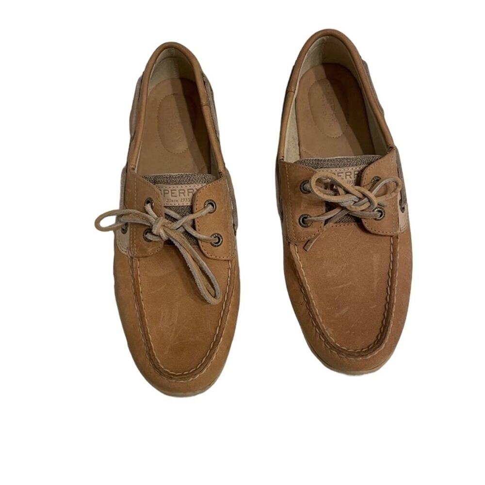 Sperry Tan Brown Leather Boat Shoes
